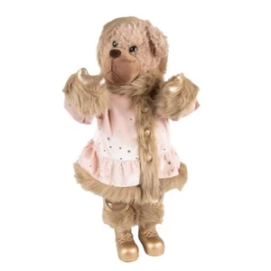 Deko Teddy Bär Weihnacht s Bär Clayre & Eef Braun Gold Rosa 49 cm - Bild 1 von 4