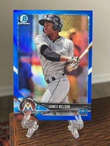 James Nelson 2018 Bowman Chrome Prospect BLUE REFRACTOR /150 RARE SP Pre Rookie - Picture 1 of 3