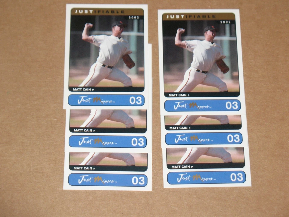 2002 JUST MINORS # 3 MATT CAIN  LOT OF 6 CARDS - Image 1 of 1