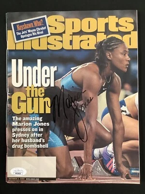 Marion Jones Signed Sports Illustrated 10/2/00 Olympic Track Gold Autograph JSA - Image 1 of 4