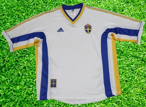 Sweden Soccer Jersey Football Shirt 100% Original Size L 1998/1999 Away USED Cover