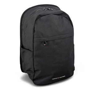 Tommy Hilfiger Men's TH Element Logo Backpack Bookbag Water Resistant Black - Picture 1 of 6