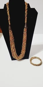 Nuovo set collana e bracciale a spirale da donna keniota fatto a mano gioielli africani - Foto 1 di 3
