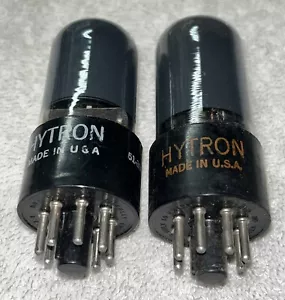 Pair Hytron 6V6GT Smoke Glass Vacuum Tubes TV7 Tested Strong - Picture 1 of 2