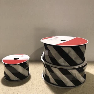 Band Glitzer schwarz weiß (Menge 3) - (2) 2 1/2" x 80 Fuß & (1) 2 1/2" x 20 Fuß - Bild 1 von 11