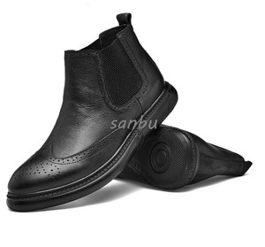 Stylish Mens Oxfords Ankel Boots Flat British Style Genuine Leather Pull On Boot