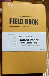 Field Notebook/Pocket Journal Yellow - Dotted Paper Memo 3.5"X5.5" Pack of 5 - Picture 1 of 5