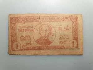 VIETNAM NORTE NORTH REPUBLICA DEMOCRATICA 1 DONG 1946 HO CHI MINH P-44 BC+ RARO - Picture 1 of 2