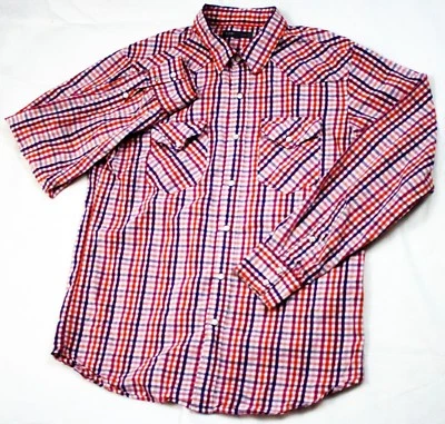 Fossil Mens Vintage Fit Long Sleeve Pearl Snap Shirt Size Large - Image 1 of 4