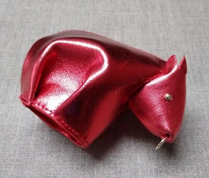 Bull Change Purse Metallic Red Cow Zipper Pouch 5" Stands Up EL 2021 NEW - Picture 1 of 8
