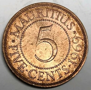 # C4934   MAURITIUS    COIN,     FIVE CENTS  1969 - Picture 1 of 2