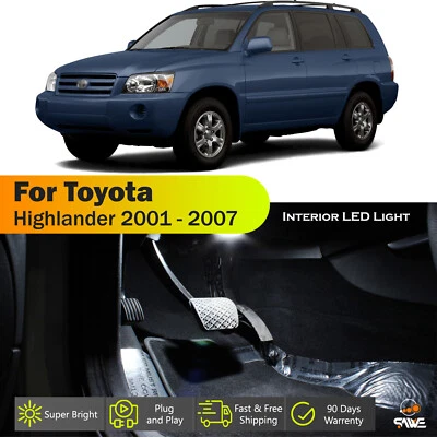 Paquete interior de 10 luces LED blancas bombilla mapa para Toyota Highlander 2001-07 Foto 1 de 4