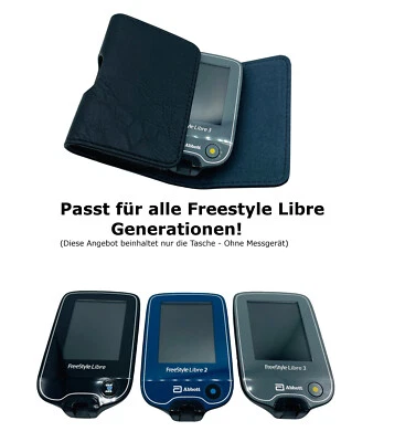 Tasche Freestyle Libre 1, 2 & 3 Blutzuckermessgerät Gürteltasche Schwarz