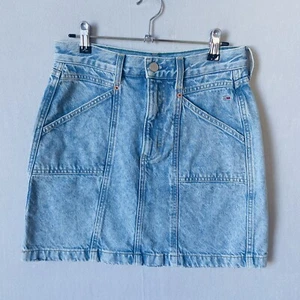 Tommy Hilfiger Womens Size 27 Mini Skirt Blue Denim Zip Fly - Picture 1 of 6