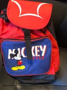 Mochila Mickey Mouse Walt Disney World Bolso para Libros Retirado Rojo Nueva Con Etiquetas - Imagen 1 de 9