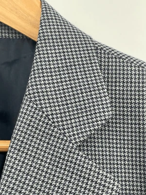 Stafford Blazer Sport Coat Suit Jacket Men Size 40R Blue Gray Houndstooth - Image 1 of 4