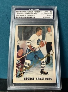 George Armstrong 1992-93 Parkhurst Parkie Reprints Autographed Card #PR17 - BAS - Picture 1 of 1