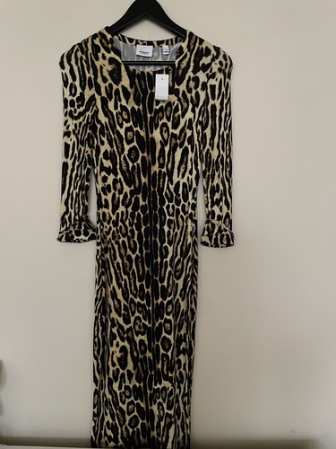 Abito in jersey elasticizzato Burberry stampa leopardata taglia 0 Nuovo con etichette $1 090