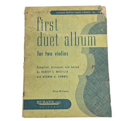 Rubank First Duet Album For Two Violins Sheet Music Book Score 1954 Vintage - Image 1 of 4