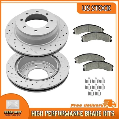 Rotores de freno traseros perforados pastillas de cerámica para Nissan NV1500/NV2500/NV3500 2012-2021 Foto 1 de 4