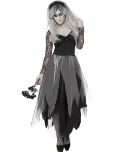 Smiffys Women’s Graveyard Bride Costume – Size XL | Dress & Rose Veil – Legends - Picture 1 of 6