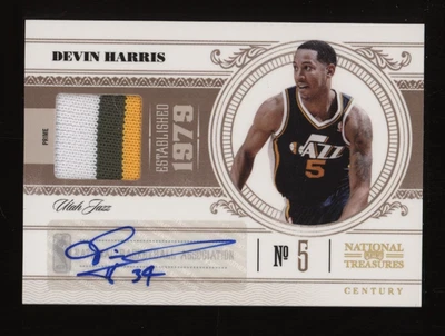2010-11 Devin Harris Panini National Treasures jogo adesivo usado autografado #08/25 - Imagem 1 de 2