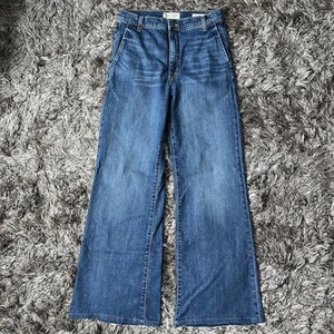 Pantalones de mezclilla Nili Lotan Anna tiro alto pierna ancha acampanados para mujer 28 azul lavado EE. UU. - Imagen 1 de 19