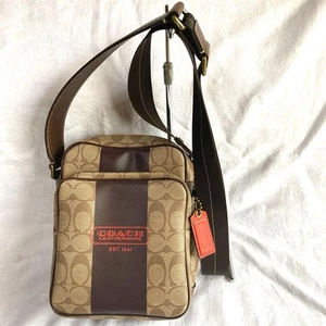 [Casi Como Nuevo] Bolso de Hombro Coach F70078 Marrón Beige Firma Diagonal de Japón - Imagen 1 de 9