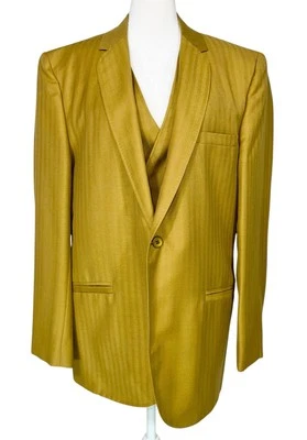 DE COLECCIÓN 1960 HOMBRE LANA GABARDINA RAYAS BRILLANTE TRAJE CHAQUETA ABRIGO ROCKABILLY MOD MCM Foto 1 de 4