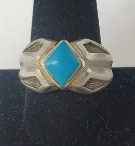 Vintage Sterlingsilber SOUTHWESTERN Türkis Ring Set ~ Größe 11,5 - Bild 1 von 5