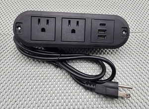 Furniture Power Distribution Model QN-4710 Black, 2 Outlet, 2 USB A, 1 USB C - Picture 1 of 6