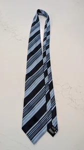 Giorgio Brutini Mens Tie 3.5" Blue Striped Herringbone Texture Classic Necktie - Picture 1 of 5