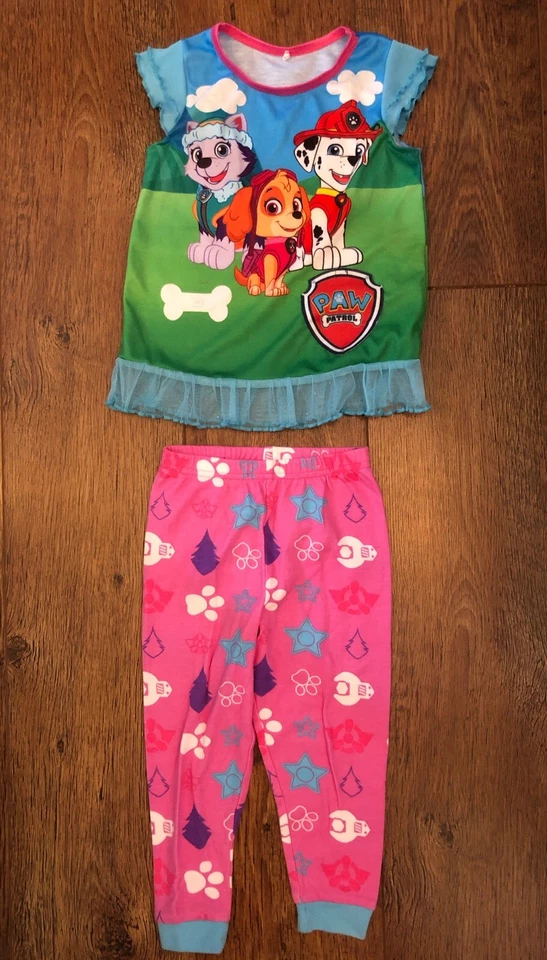PAW PATROL PYJAMA SET 2-3 YEARS GIRLS SUMMER BEACH XMAS SCHOOL SLEEP NIGHT ELSA  - Image 1 of 4