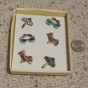 PIER ONE CANDLE JEWERLY SET OF SIX BEACH PINS  - Picture 1 of 3