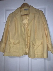 studio works Women  linen jacket blazer Extra Large Petite - Picture 1 of 6