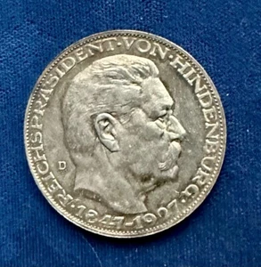 Germany 192D-A silver 36 mm Lovely toned Proof von Hindenburg medal - Picture 1 of 3