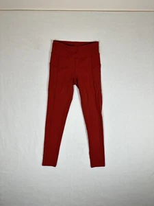 Rockwear Leggings Womens Size 8 Red Full Length Gym Pants Nylon Elastane - Picture 1 of 13