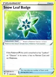 2021 Pokemon 159/203 Snow Leaf Badge - Picture 1 of 2