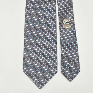Corbata HERMES TIE 645799 HA Geométrica Hogar en Azul Oscuro Seda Pesada - Imagen 1 de 6