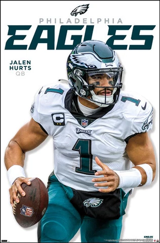 Jalen Hurts ROLL OUT Philadelphia Eagles QB 22x34 NFL 2023 Wall POSTER Cover