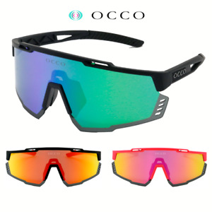 OCCO Sportbrille Kickdown Radbrille verspiegelt hochwertig NEU + Etui