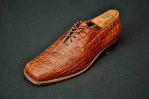 Vintage Lee Kee braune Krokodilschuhe Herren 8 Hongkong 5624S - Bild 1 von 7
