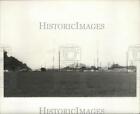 1969 Press Photo Hurricane Camille - View of lot and airplane hangar.