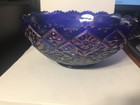 Vintage RARE!! Imperial Cobalt Blue Aurora Jewels Hattie Pattern Carnival Glass 