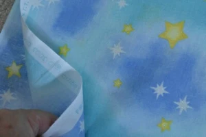 11" Long, Yellow & White Stars & Glitter on Cotton,Fabric Traditions/2002,P2752 - Picture 1 of 6