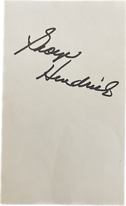 George Hendrick SIGNED Index card (Vintage MLB)