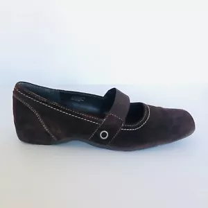 Aerosoles Women’s Leap Over Brown Suede Ballet Flats Size 7.5, Stretch Strap - Picture 1 of 9