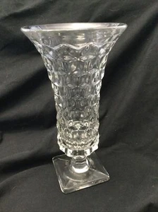 Square Footed Flower Vase American Clear (Stem 2056) by Fostoria 9 3/4 in - Picture 1 of 5