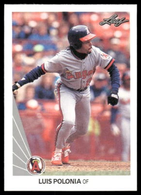 Luis Polonia 1990 Leaf #295 California Angels - Image 1 of 2