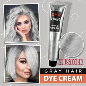 100ml Hair Dye Crem Light Gray Silver Hair Color Cream Grandma Gray Punk Style - Picture 1 of 10